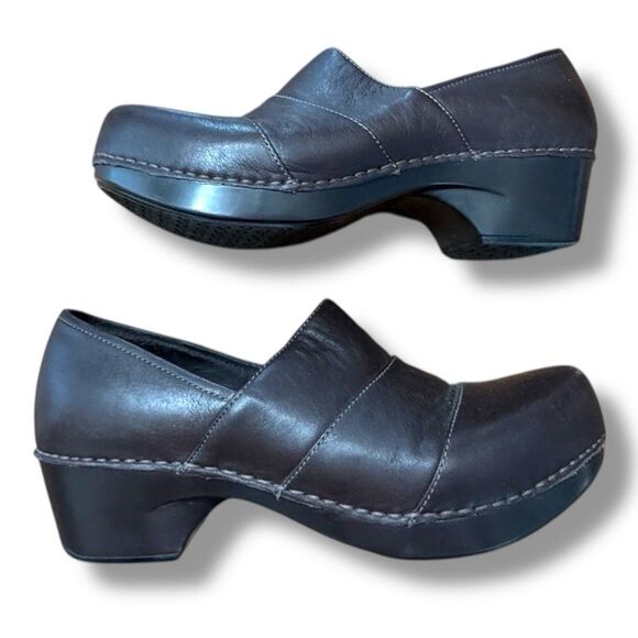Dansko Tenley Brown Leather Clogs Minimalist Office Women's Size EU 37 / US 6.5 - Picture 5 of 10